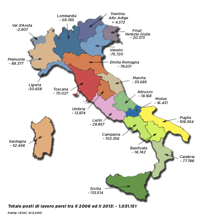 Posti di lavoro persi in Italia tra il 2008 e il 2013.jpg